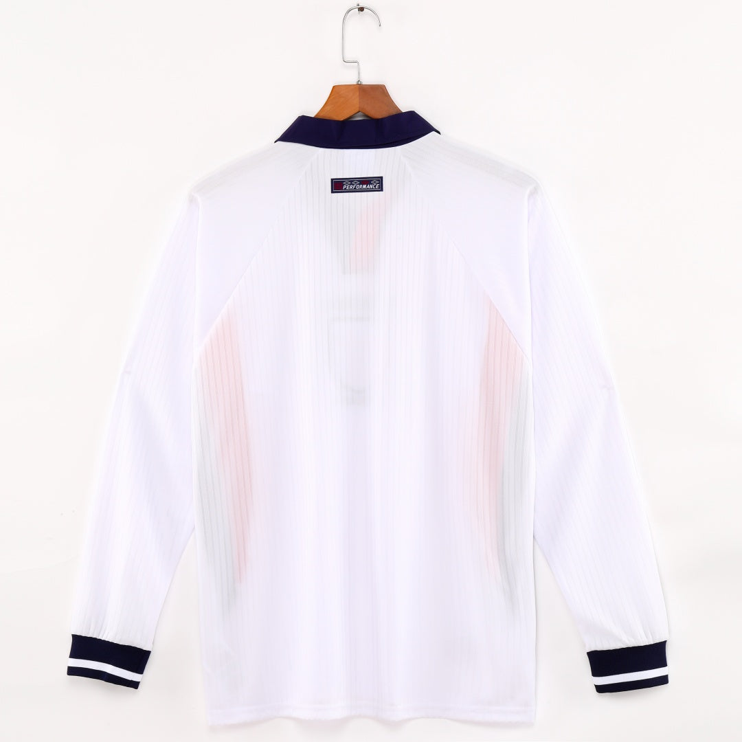 England 1998 Home Retro Long Sleeve Jersey