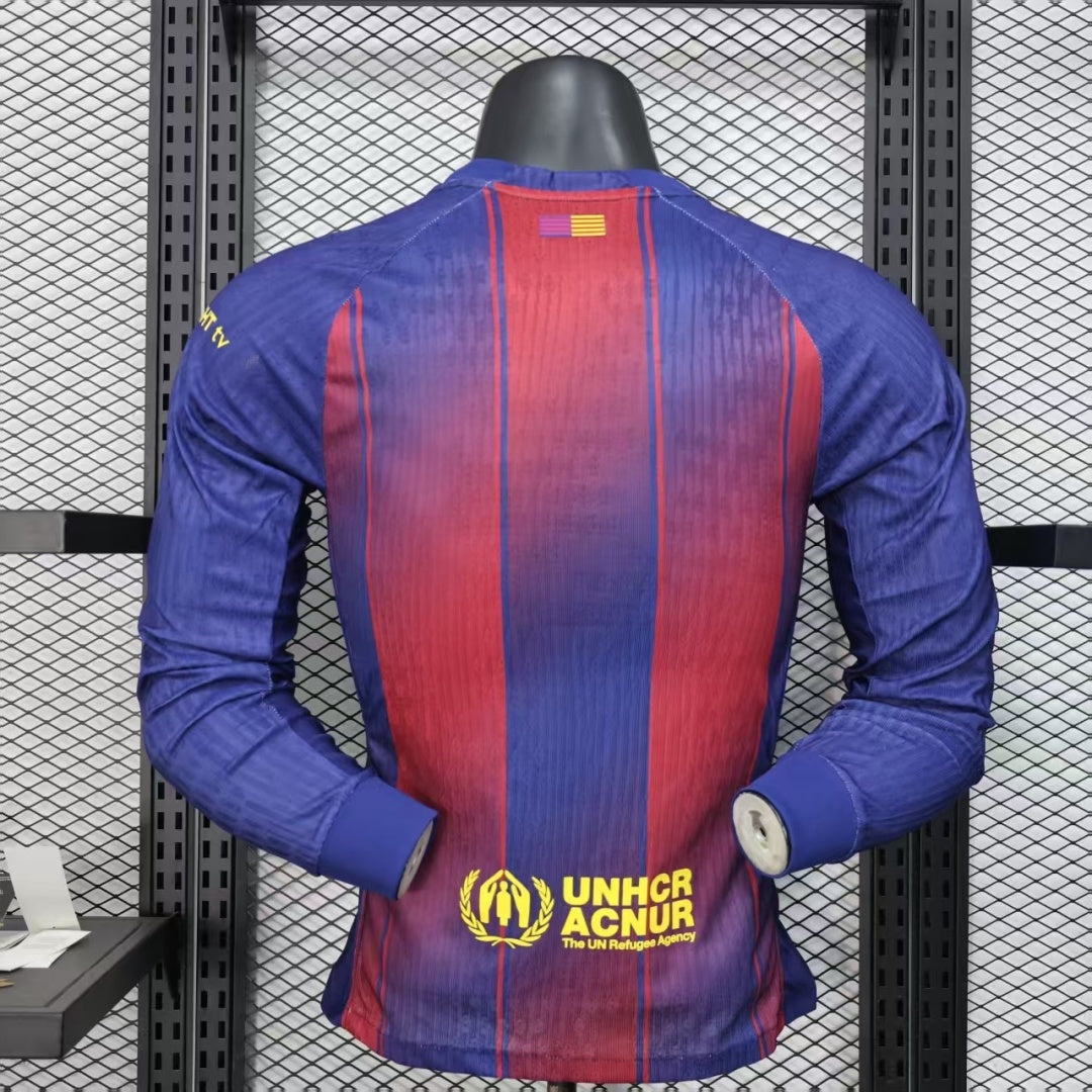 Barcelona 2025/26 Home Player Long-Sleeve Jersey