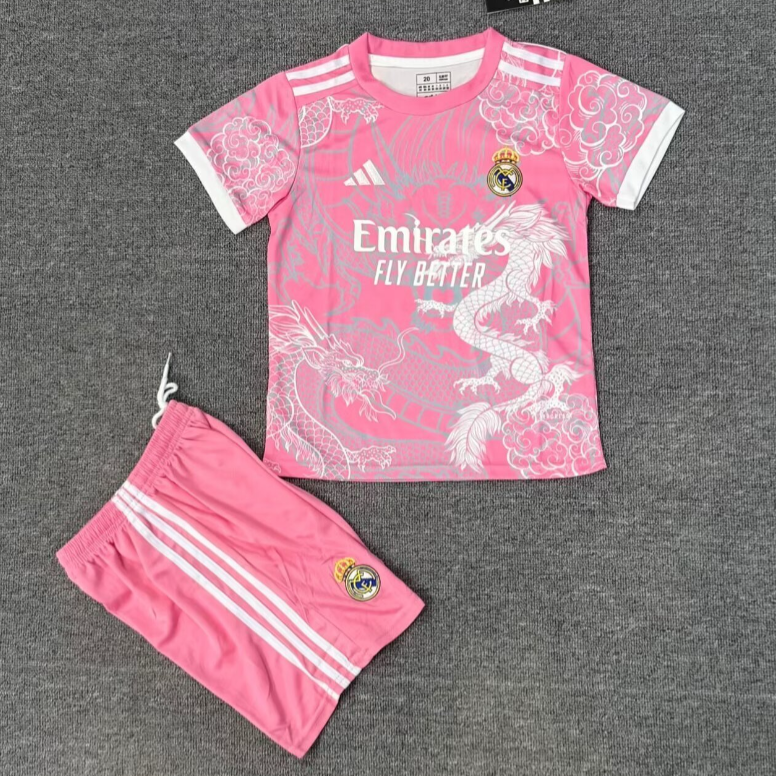 Real Madrid 2025/26 Pink Dragon Kids Kit