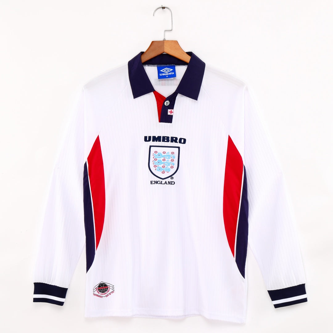 England 1998 Home Retro Long Sleeve Jersey