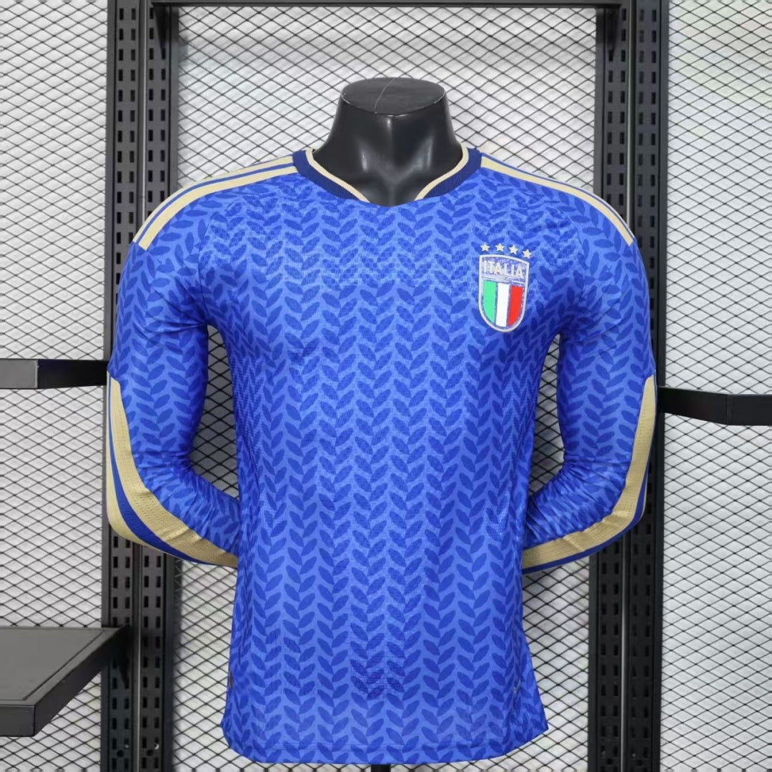 Italy 2025/26 Home Long Sleeve Player Version Jersey